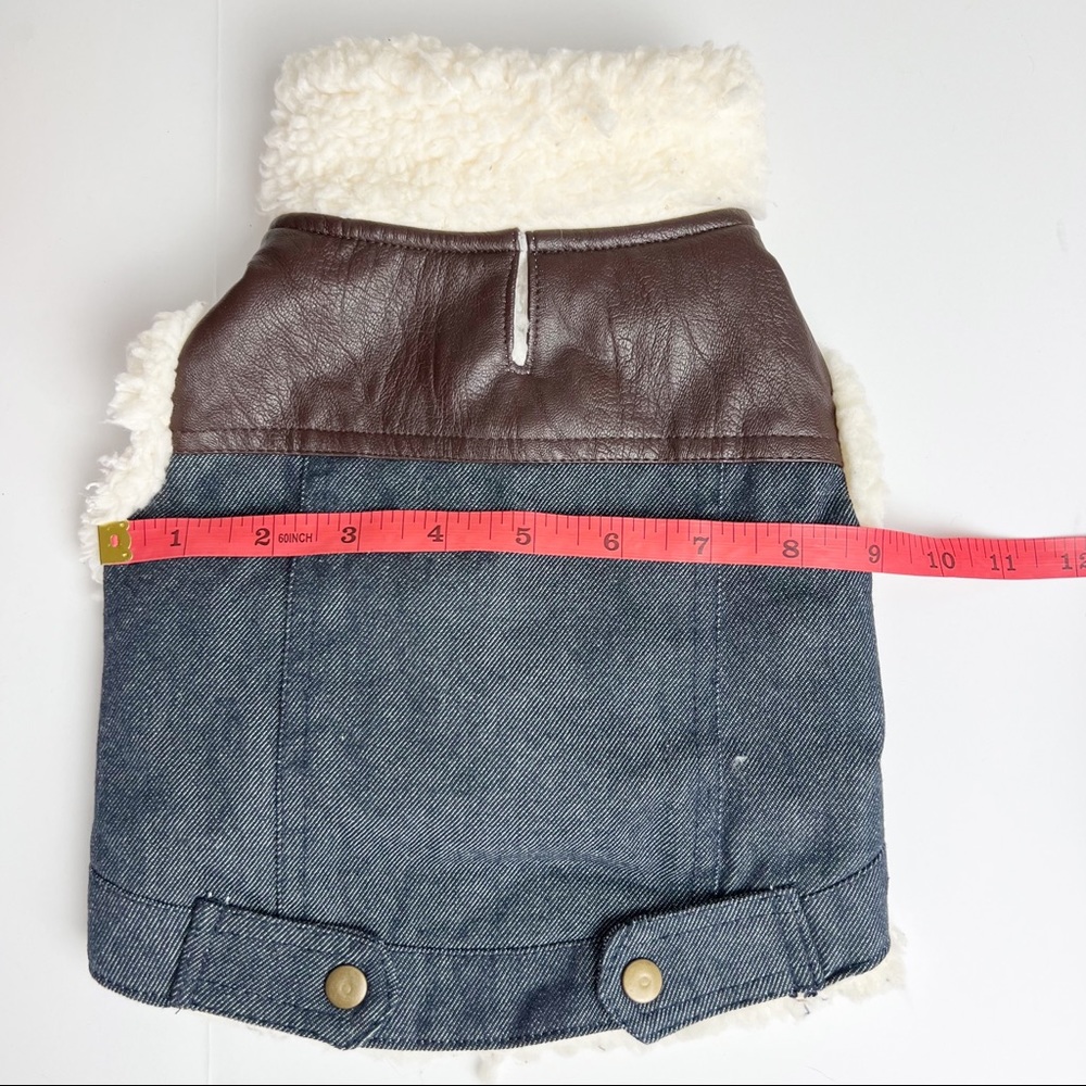Small Dog Sherpa Denim Jacket Size XS - Picture 3 of 7